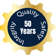 Valley Ref Group 50 year Anniversary logo highlighting Integrity, Quality and Safety